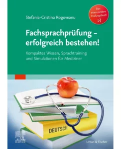 کتاب "Fachsprachprüfung - erfolgreich bestehen!" نوشته استفانیا-کریستینا روگووانو، یک منبع جامع برای آمادگی در آزمون‌های زبان تخصصی برای پزشکان است. این کتاب به ویژه برای کسانی که به دنبال کسب مجوز طبابت در آلمان هستند، طراحی شده است و شامل موارد زیر است: دانش فشرده (Kompaktes Wissen): شامل نکات کلیدی و مهم درباره مباحث تخصصی پزشکی که در آزمون‌های زبان تخصصی مورد پرسش قرار می‌گیرند. تمرین زبان (Sprachtraining): ارائه تمرینات متنوع برای تقویت مهارت‌های شنیداری، گفتاری، خواندن و نوشتن به زبان آلمانی در زمینه پزشکی. شبیه‌سازی آزمون‌ها (Simulationen): شامل سوالات شبیه‌سازی شده آزمون‌های واقعی به همراه پاسخ‌های تشریحی و توضیحات کامل برای هر سوال. کتاب آلمانی !Fachsprachprüfung - erfolgreich bestehen