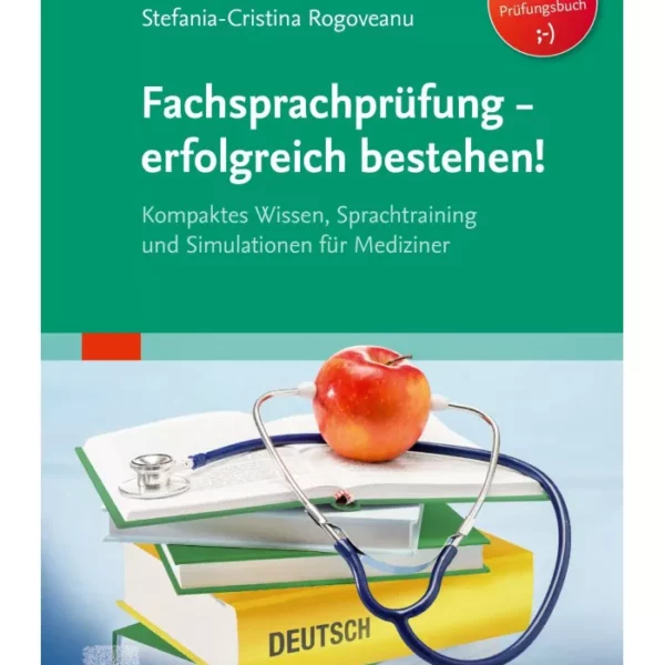 کتاب "Fachsprachprüfung - erfolgreich bestehen!" نوشته استفانیا-کریستینا روگووانو، یک منبع جامع برای آمادگی در آزمون‌های زبان تخصصی برای پزشکان است. این کتاب به ویژه برای کسانی که به دنبال کسب مجوز طبابت در آلمان هستند، طراحی شده است و شامل موارد زیر است: دانش فشرده (Kompaktes Wissen): شامل نکات کلیدی و مهم درباره مباحث تخصصی پزشکی که در آزمون‌های زبان تخصصی مورد پرسش قرار می‌گیرند. تمرین زبان (Sprachtraining): ارائه تمرینات متنوع برای تقویت مهارت‌های شنیداری، گفتاری، خواندن و نوشتن به زبان آلمانی در زمینه پزشکی. شبیه‌سازی آزمون‌ها (Simulationen): شامل سوالات شبیه‌سازی شده آزمون‌های واقعی به همراه پاسخ‌های تشریحی و توضیحات کامل برای هر سوال. کتاب آلمانی !Fachsprachprüfung - erfolgreich bestehen